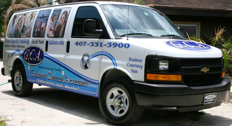 Van wrap with window graphics